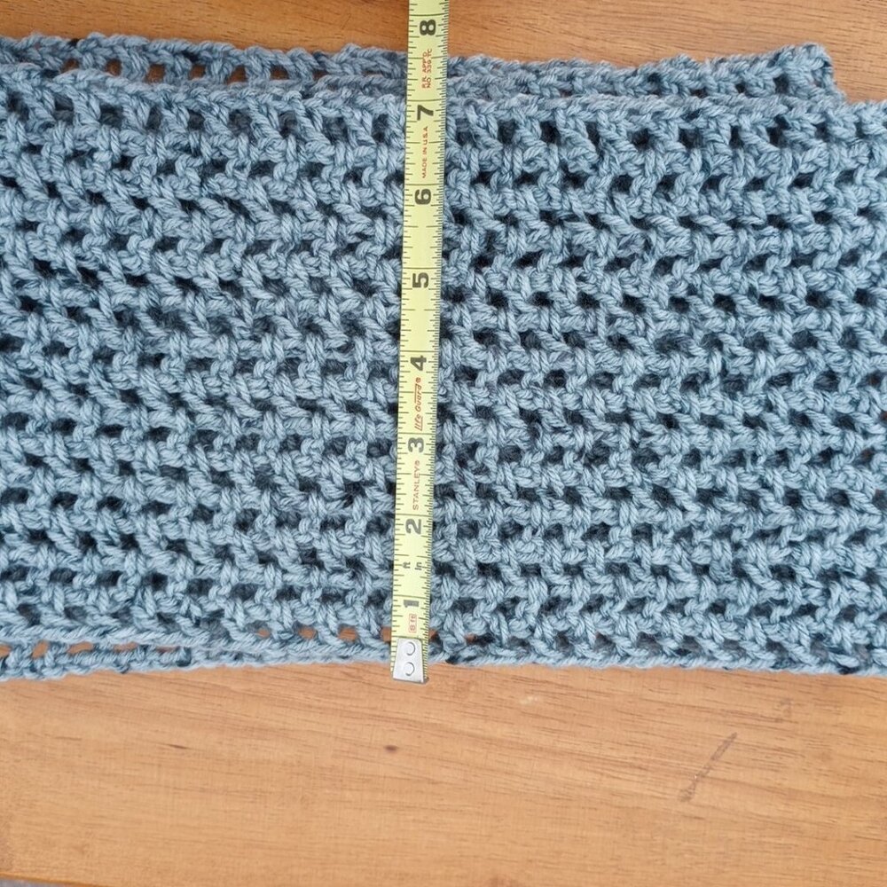 Handmade Men's Hipster Infinity Scarf Cowl Gray Acrylic Vegan OS - Picture 8 of 9